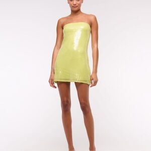 Abercrombie & Fitch Brat Green Sequin Strapless Dress size small